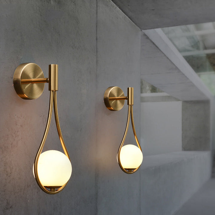 Moderne Luxus Tropfenförmige Runde Kugel Eisen Glas 1-Licht Wandleuchte Lampe 