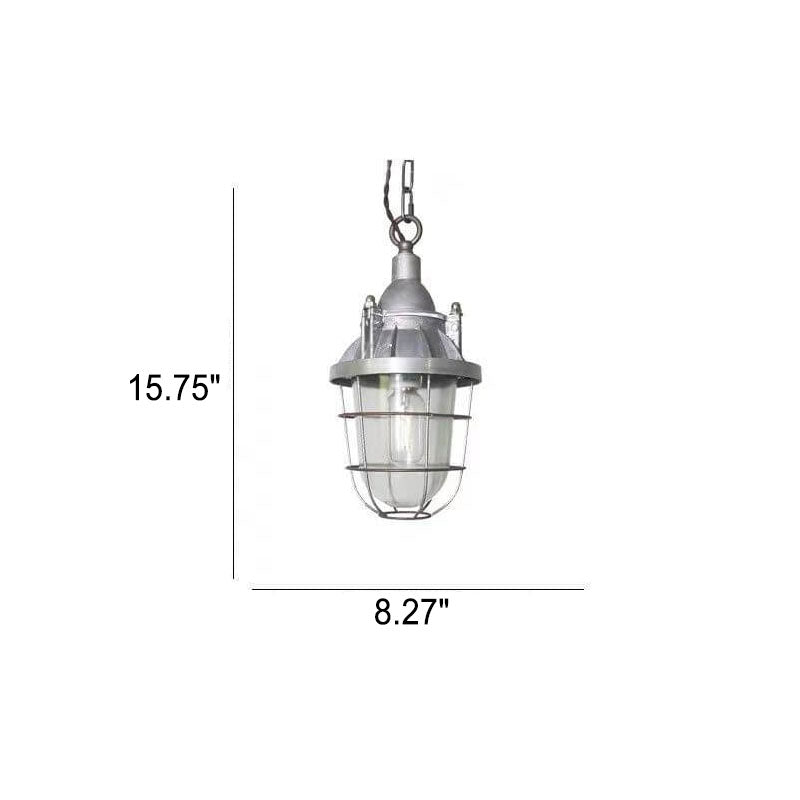 Vintage Industrial Aluminum Iron Glass Dome 1-Light Pendant Light