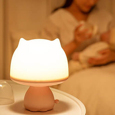 Lampe de Table Intelligente LED Rechargeable avec Veilleuse Créative en Forme de Dessin Animé 