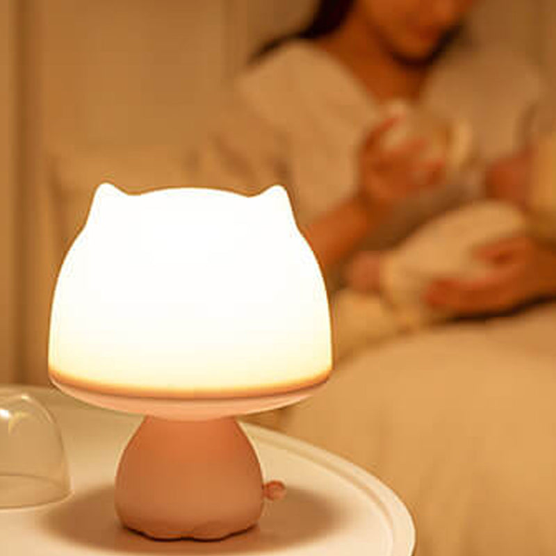 Lampe de Table Intelligente LED Rechargeable avec Veilleuse Créative en Forme de Dessin Animé 