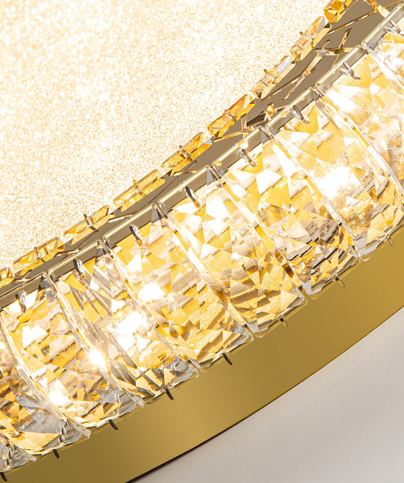 Modern Luxury Crystal Bird Nest Round LED Flush Mount Ceiling Light