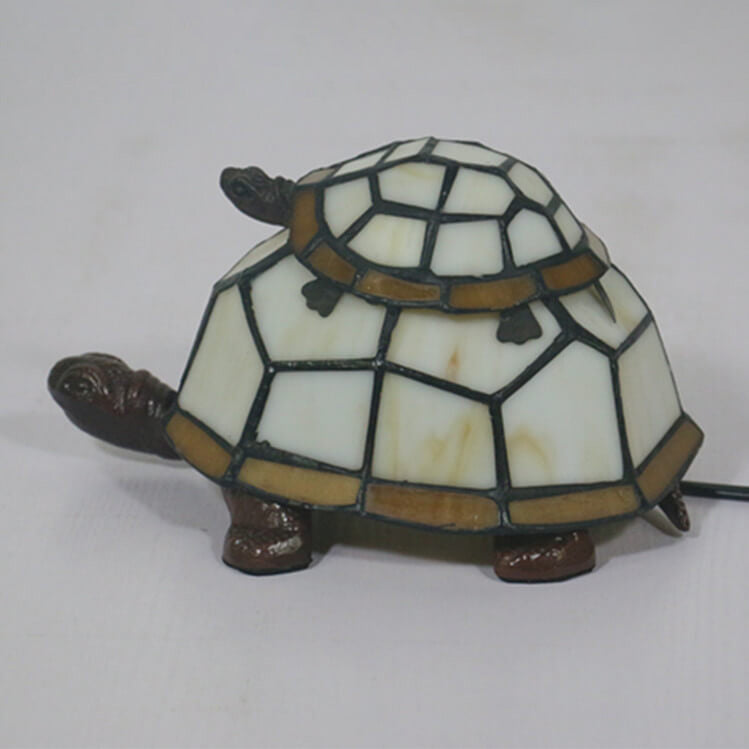 European Tiffany Turtle Stained Glass 1-Light Night Light Table Lamp