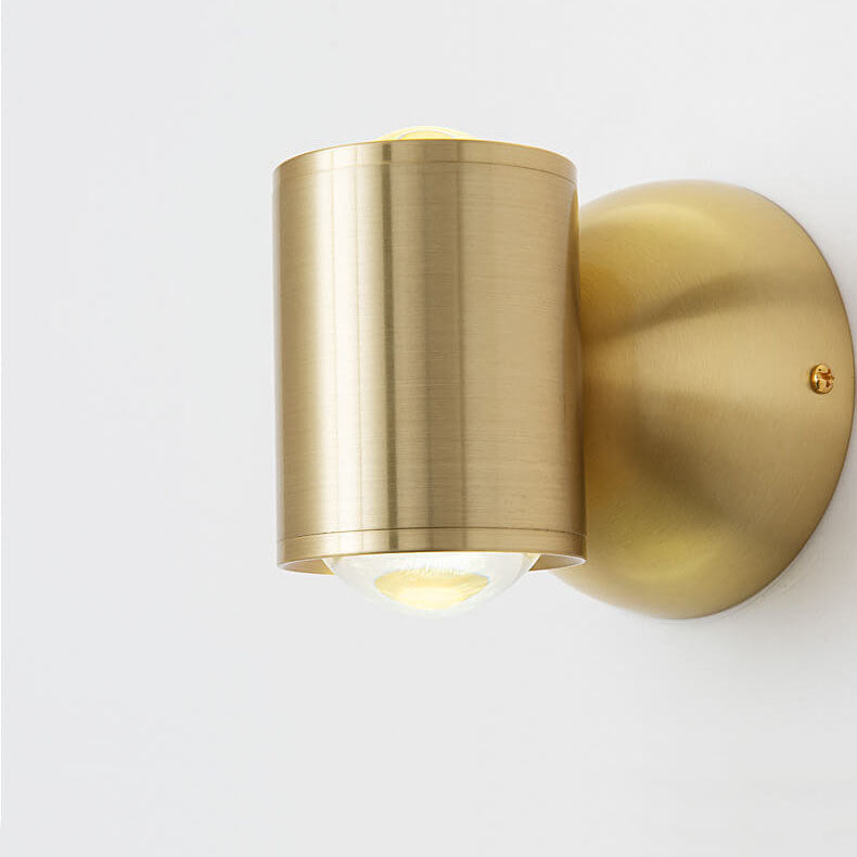 Modern Luxury Copper Cylindrical Mini LED Wall Sconce Lamp