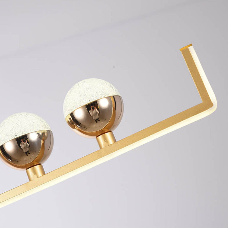 Nordic Light Luxury Long Bar Dekorativer Silikon-LED-Insel-Licht-Kronleuchter 
