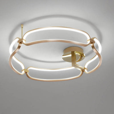 Modern Simple Ring Combination Design LED Semi-Flush Mount Light