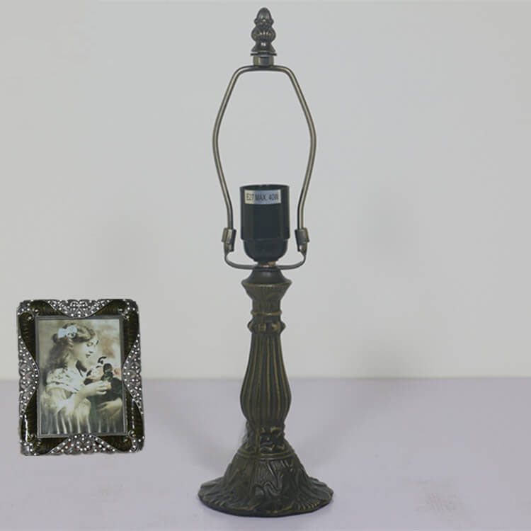 European Vintage Tiffany Glass 1-Light Table Lamp