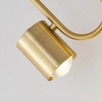 Modern Light Luxury Brass Cylinder Design LED Mini Pendant Light