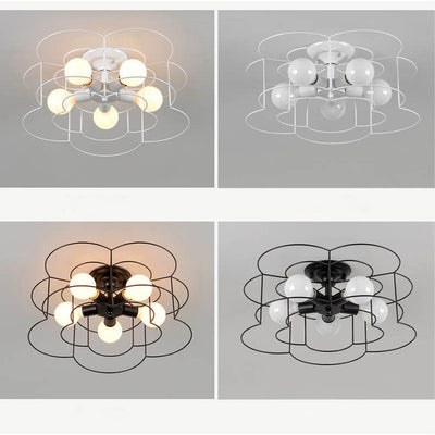 Nordic Creative Macaron Color Plum Design 5-Licht Unterputzleuchte 