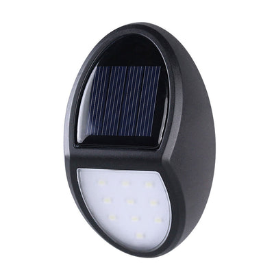 Modern Solar Outdoor Oval LED Garden Fence Wall Sconce Lamp