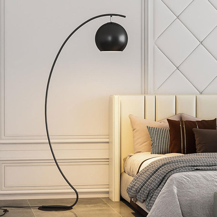 Lampe sur pied à 1 lumière en forme de dôme incurvé minimaliste nordique