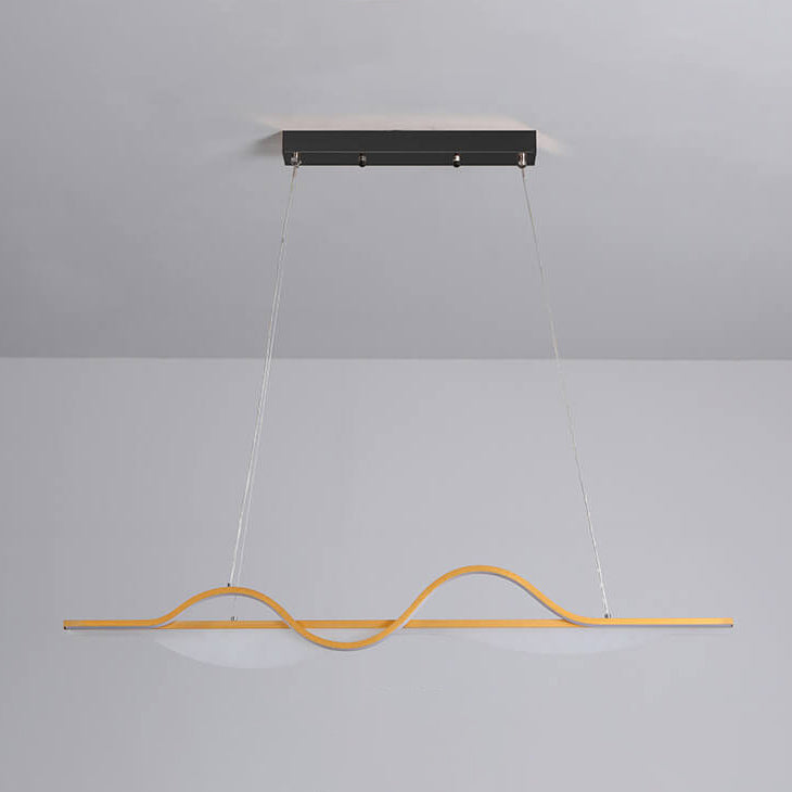 Nordic Minimalist Curved Line Long Island Light LED Chandelier