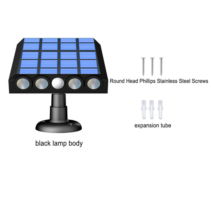 Applique murale LED extérieure étanche avec capteur humain solaire moderne 