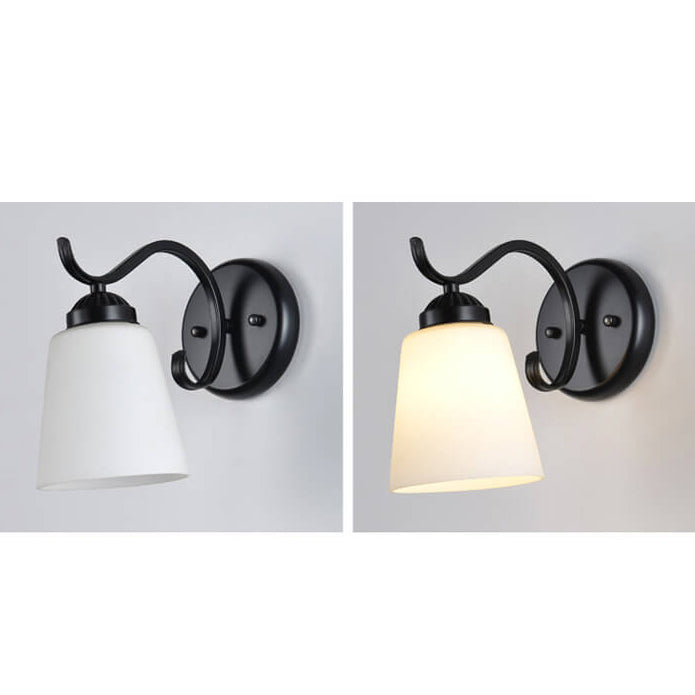 Contemporary Retro Rustic Iron Glass 1-Light Wall Sconce Lamp