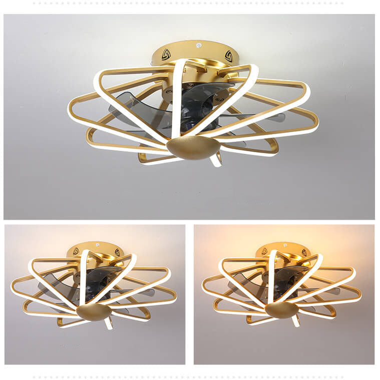 Nordic Cage Shape LED Semi-Flush Mount Deckenventilatorleuchte 