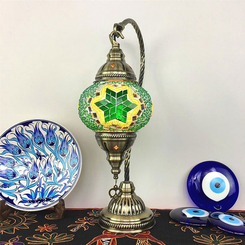 Vintage Stained Glass Turkish Style LED Table Lamp