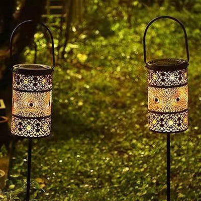 Solar Waterproof Hollow Pattern Design LED Outdoor Ground Plug Light