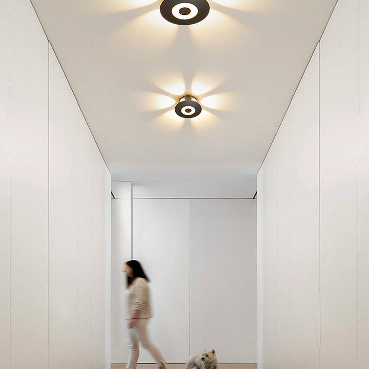 Applique murale LED ronde en aluminium industrielle, rangée de fleurs créative, effet d&