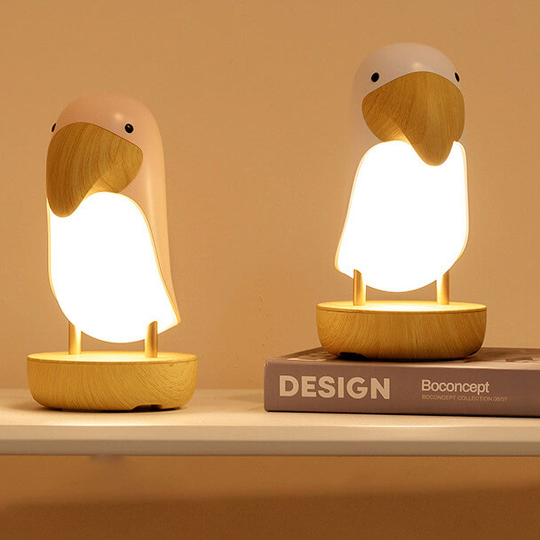 Lámpara de Mesa con Luz Nocturna Bluetooth Recargable USB de Pájaro Creativo 
