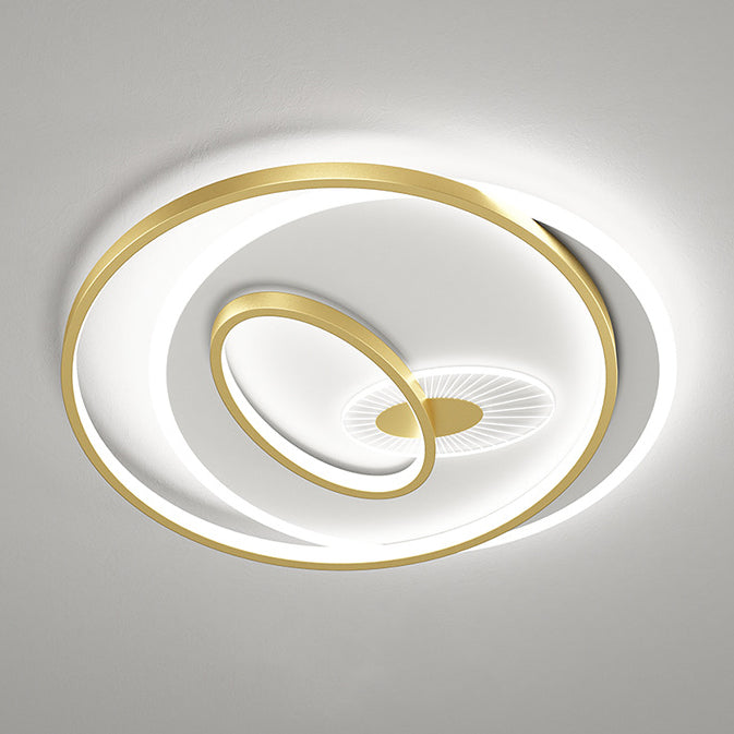 Creative Simple Circular Overlapping Dislocation Design LED Flush Mount Light