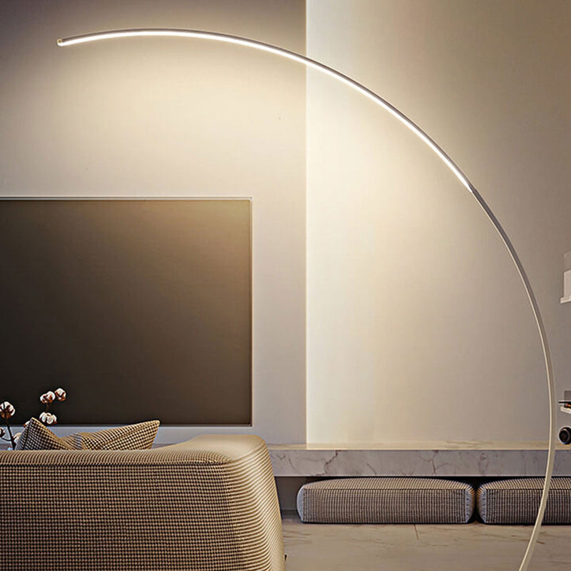 Minimalist Curved Line LED Aluminum Standing Floor Lamp
