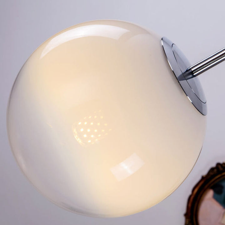 Modern Minimalist Gradient Iron Glass Orb Chrome Ring 1-Light Pendant Light for Living Room