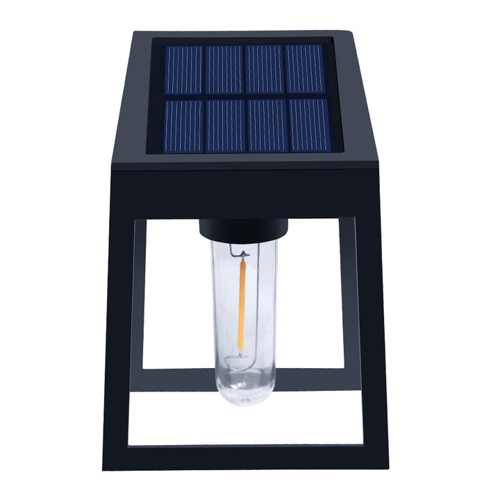 Modern Minimalist ABS PC Solar Outdoor Waterproof Trapezoidal Light Control Sensor LED Wall Sconce Lamp for Outdoor Patio