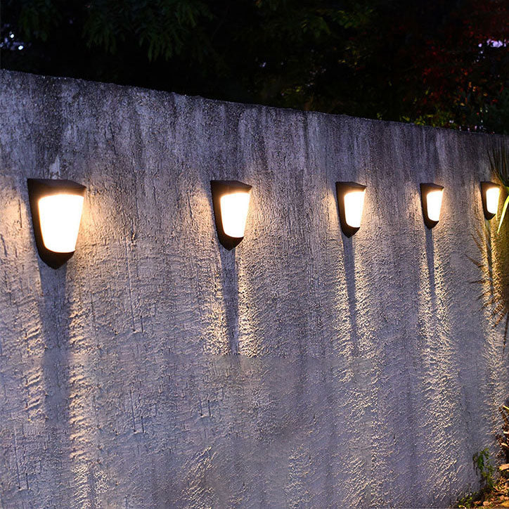 Solar Outdoor Round LED Fence Waterproof Wall Sconce Lamp