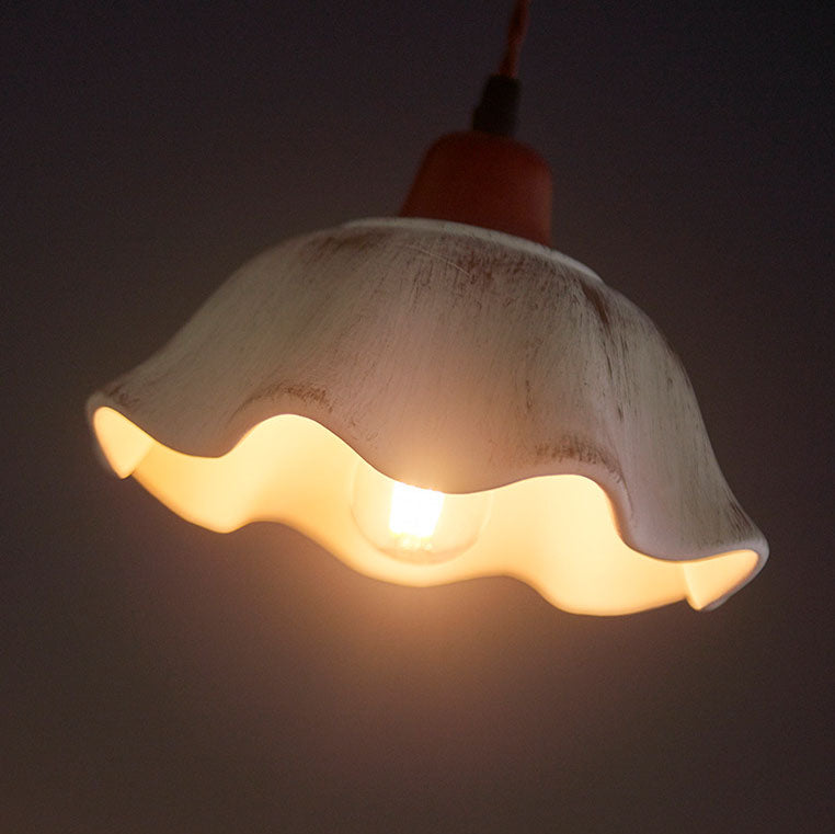 Modern Vintage Ceramic Solid Wood 1-Light Pendant Light