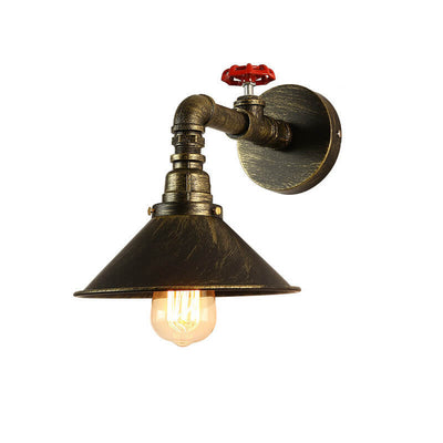 Industrial Iron Vintage Faucet Water Pipe Design 1-Light Wall Sconce Lamp