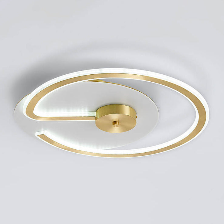 Modern Brass Acrylic Circle LED Flush Mount Ceiling Light