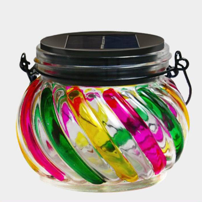 Bocal Arc-en-ciel Solaire Extérieur Étanche Décoratif pour Chemin de Patio 