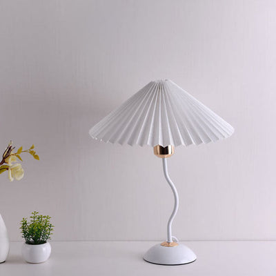 Modern Minimalist Pleated Umbrella Bending Base 1-Light Table Lamp