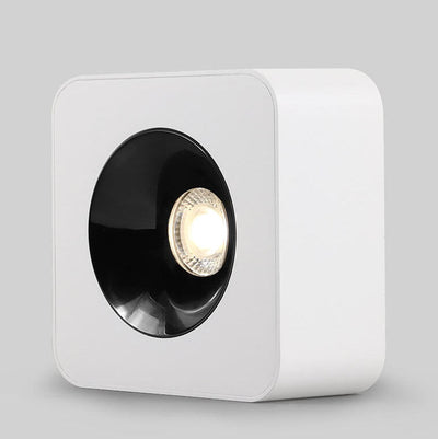 Modern Minimalist Solid Color Square Aluminum LED Spotlight Flush Mount Ceiling Light