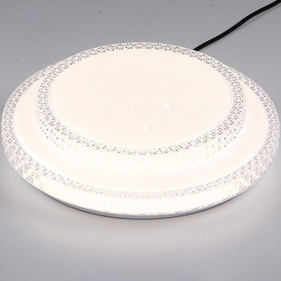 Modern Simple Round Thin Double Crystal LED Flush Mount Ceiling Light