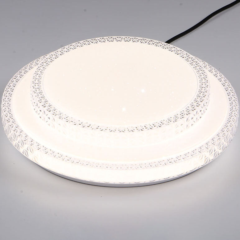 Plafonnier LED à montage encastré, rond, simple et moderne, double cristal 