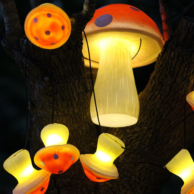 Moderne kreative bunte Pilz-Solar-Outdoor-wasserdichte LED-Gartenlichterkette 