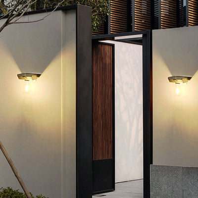 Modern Solar Tungsten Bulb Outdoor Waterproof Body Sensor Garden Wall Sconce Lamp