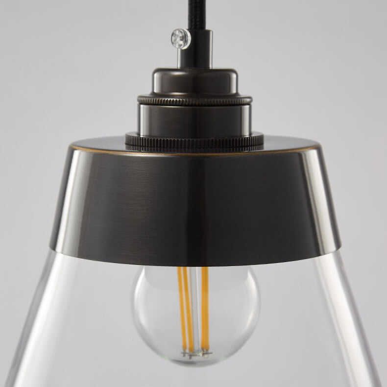 Simple Light Luxury Copper Glass Bell Shade 1-Licht-Pendelleuchte 