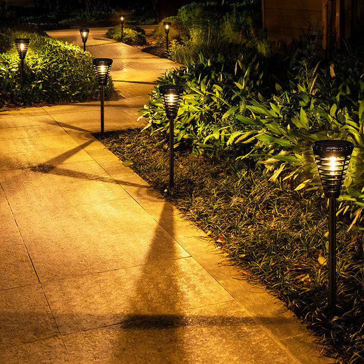 Outdoor Solar Bulb Plastic Cone LED Ground Insert Decorative Landscape Light