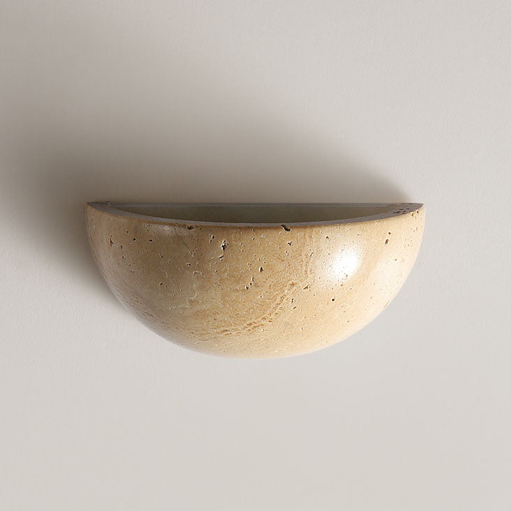 Applique murale demi-cercle en pierre vintage japonaise à 1 lumière 