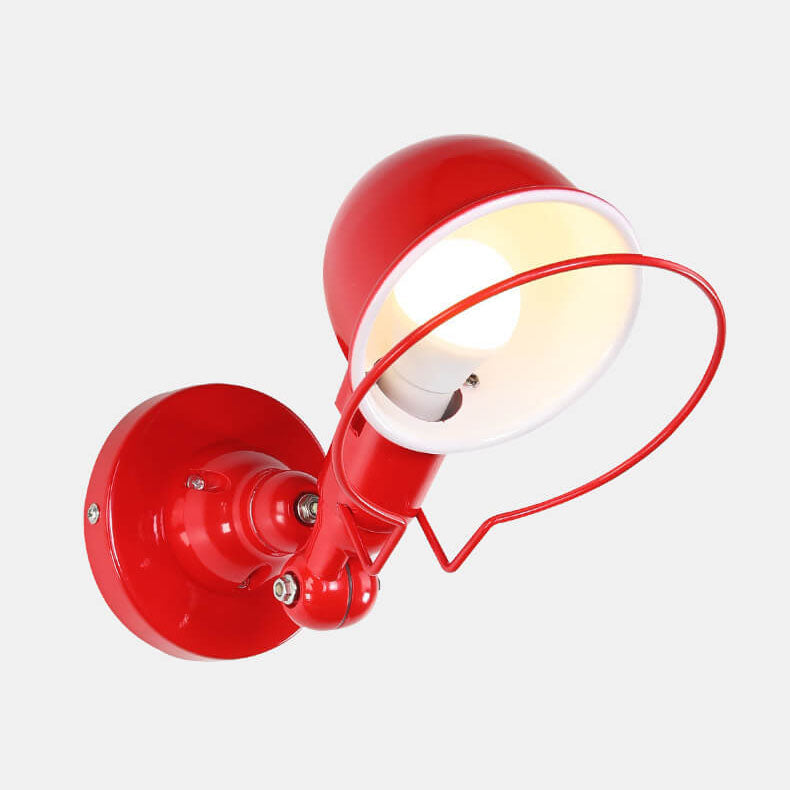 Lámpara de Aplique de Pared Ajustable de 1 Luz de Cúpula de Hierro Vintage Industrial 