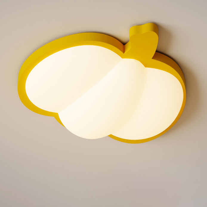 Cartoon Creative Pumpkin Shape LED Kids Flush Mount Ceiling Light