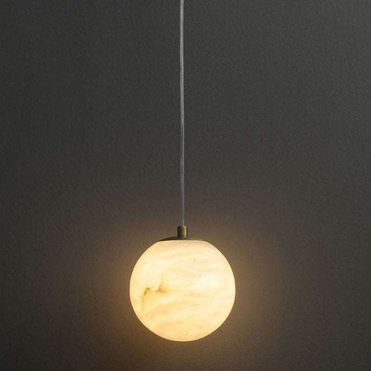 Moderne Luxus geometrische Würfel Marmor Schatten Messing 1-Licht Pendelleuchte für Wohnzimmer 