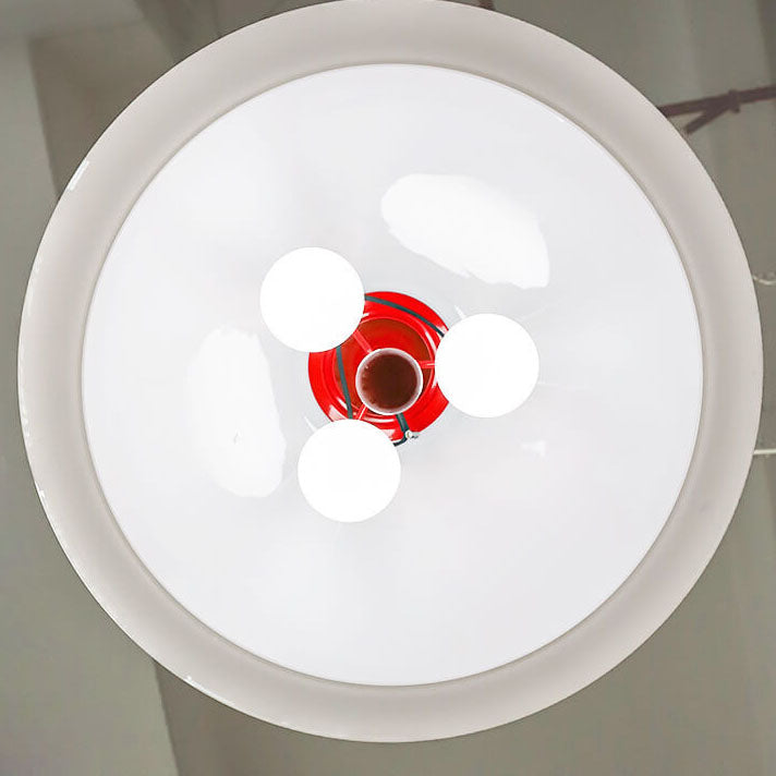 Moderne Einfachheit Floraler Glasschirm Kugel Dekor 3-Leuchten Pendelleuchte für Wohnzimmer 
