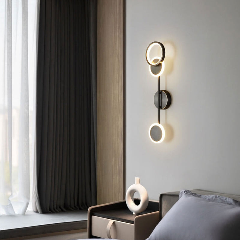 Moderne helle Luxus-Vollmessing-Kreis-Kombinations-LED-Wandleuchte