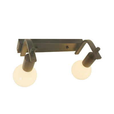 Simple Iron Electroplated Gold 2-Light Wall Sconce Lamp