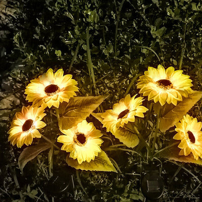 Solar Sunflower 3 Head LED Outdoor Garten Rasen Landschaft Licht 