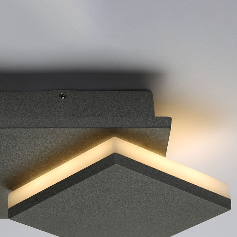 Modern Minimalist Waterproof Square Flat Geometric Aluminum PC LED Wall Sconce Lamp