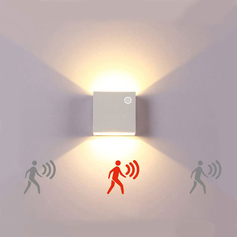 Modern Simple Square LED Body Sensor Wall Sconce Lamp