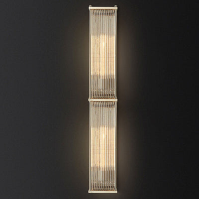 Modernes Licht Luxus rechteckige Hardware Glas 1-Licht-Wandleuchte 